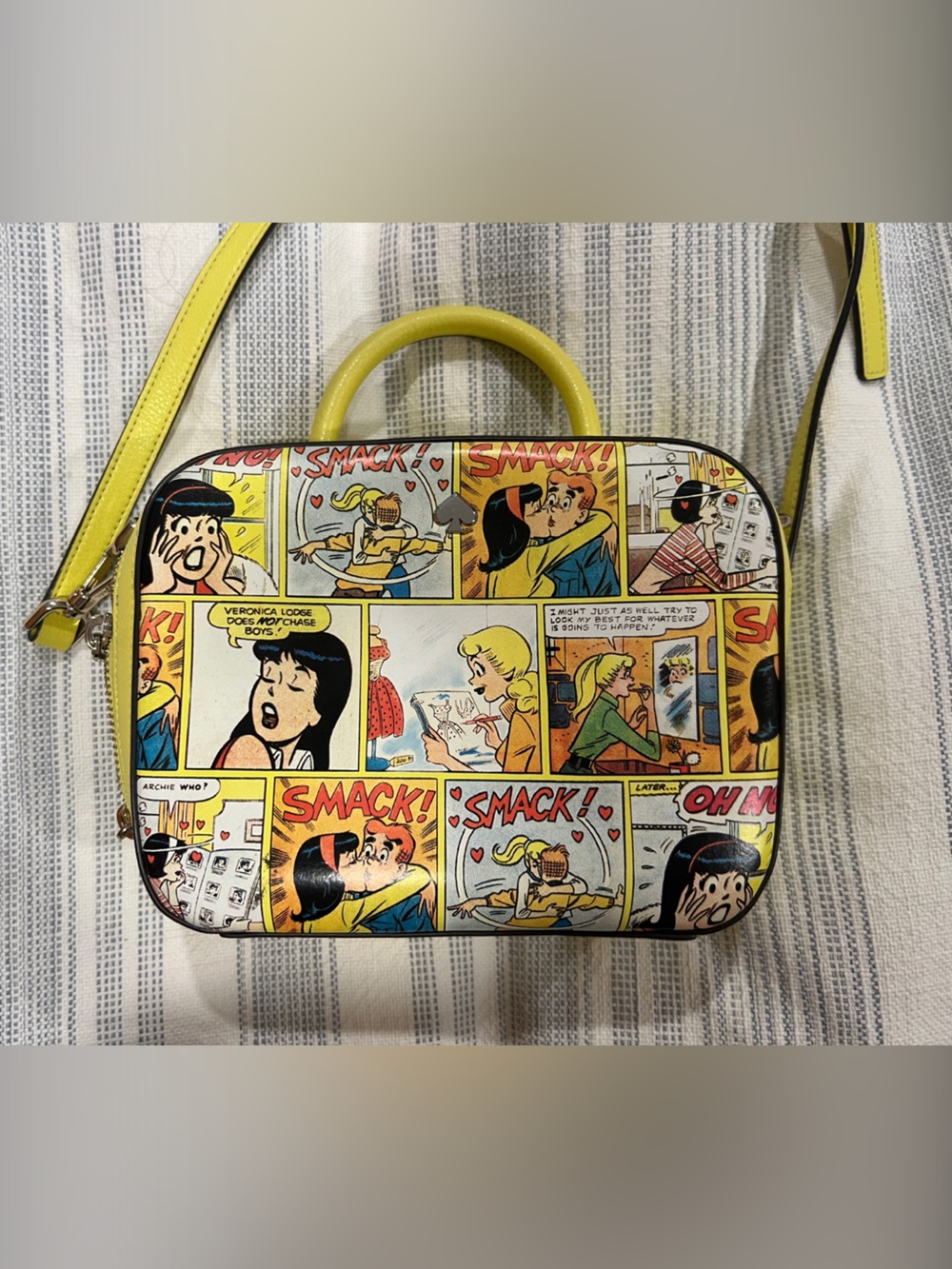 kate spade Yellow Comic-Print Crossbody with Top Handle